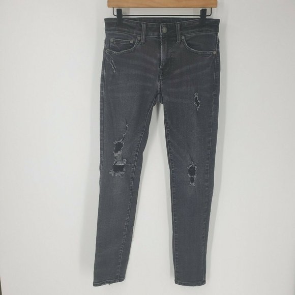American Eagle Outfitters Other - AEO Men's Black Flex Skinny Distressed Jeans 28x32
